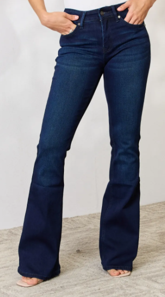 Kancan Full Size Mid Rise Flare Jeans
